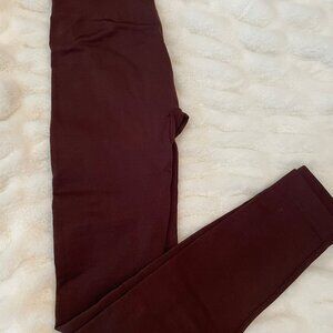 leggins, burgandy, insulated